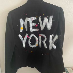 Hand-painted black short blazer